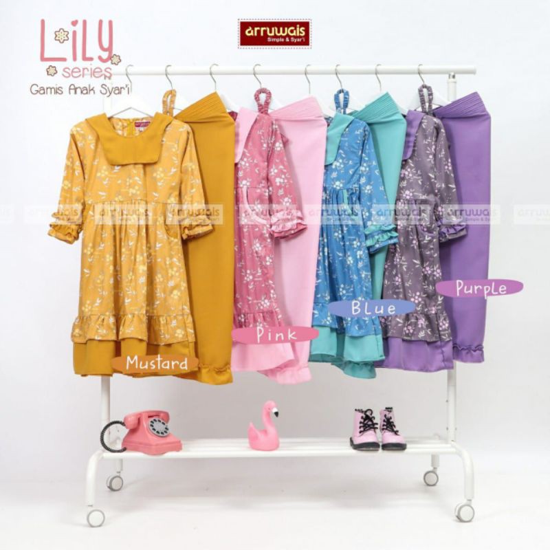 GAMIS ORI ANAK DAN REMAJA BRAND ARRUWAIS / GAMIS SET HIJAB LILY FREE CADAR / READY STOK,KATUN JEPANG