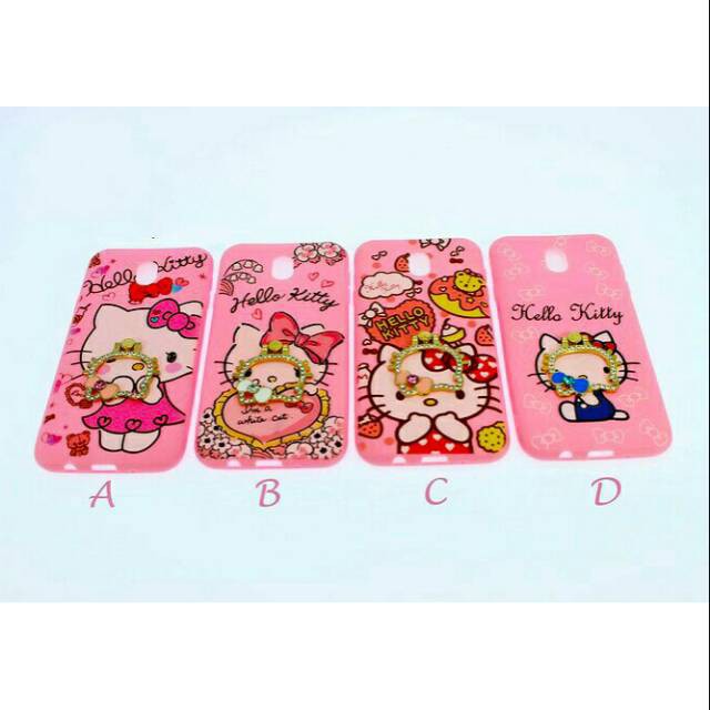 Samsung J7 pro - softcase hello kitty + ring stand ringstand diamond
