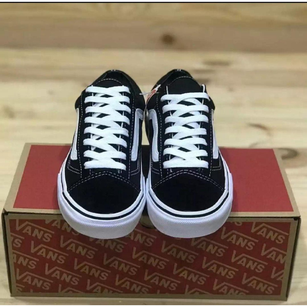 Sepatu Vans Old Skool Classic Black White DT oldskool Hitam