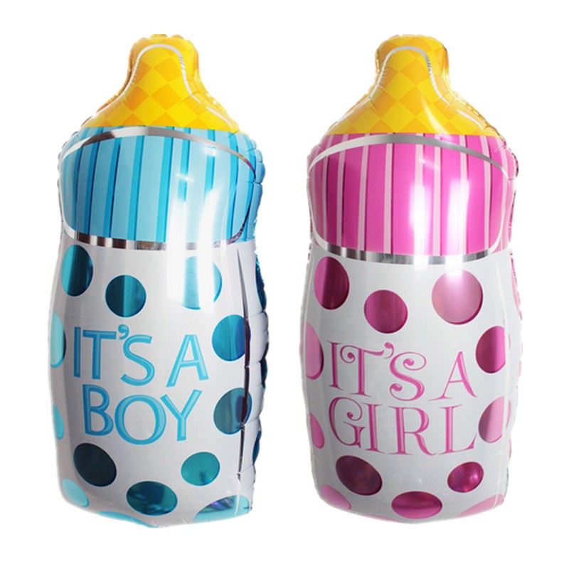 Balon Baby Bottle Foil Bentuk Botol Susu Dot Girl Boy Babyshower Gift Tebal Balloon Warna Blue Pink Color Pesta Party Happy Birthday Ulang Tahun Mainan Toys Anak Kids Hias Hiasan Dekor Dekorasi Decoration Peralatan Perlengkapan Grosir Prakarya Malang