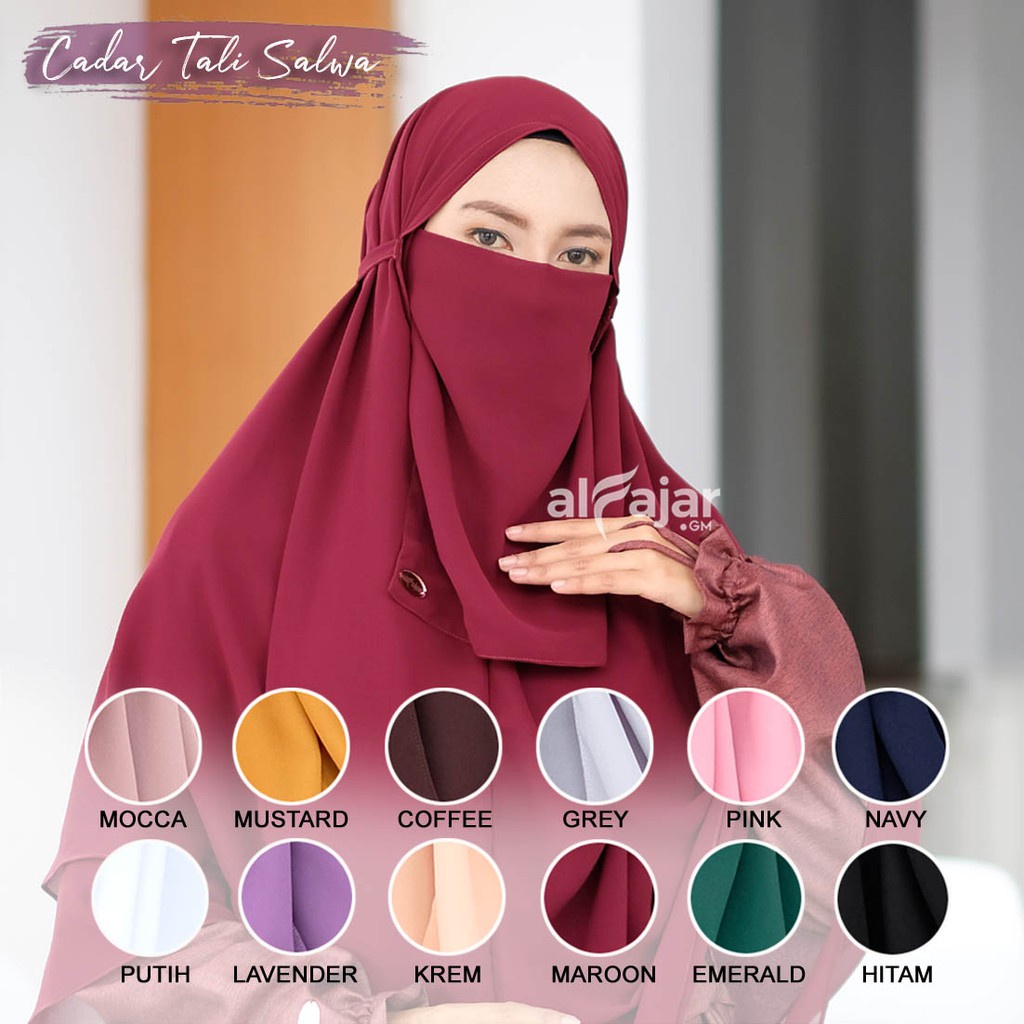 CADAR NIQOB TALI Mini Dua Layer Ceruty Salwa by Alfajar
