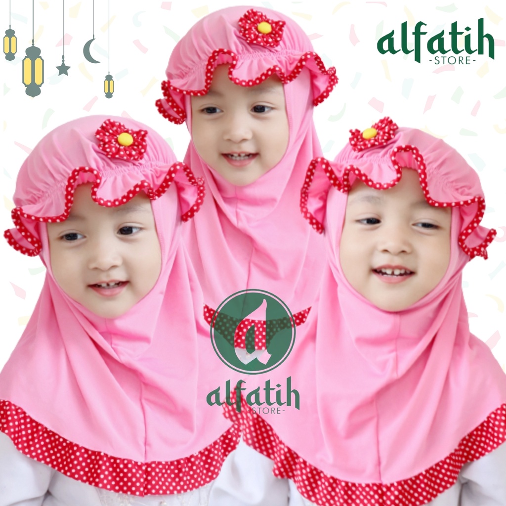 ALFATIH STORE / JILBAB HIJAB ANAK TOPI LIST POLKADOT CANTIK / HIJAB ANAK / HIJAB BAYI KERUDUNG ANAK HIJAB BAYI COD / KERUDUNG ANAK HIJAB ANAK BAYI PEREMPUAN / HIJAB ANAK / JILBAB ANAK BAYI USIA  0-3 TAHUN BAHAN JERSEY PREMIUM NYAMAN DI PAKAI