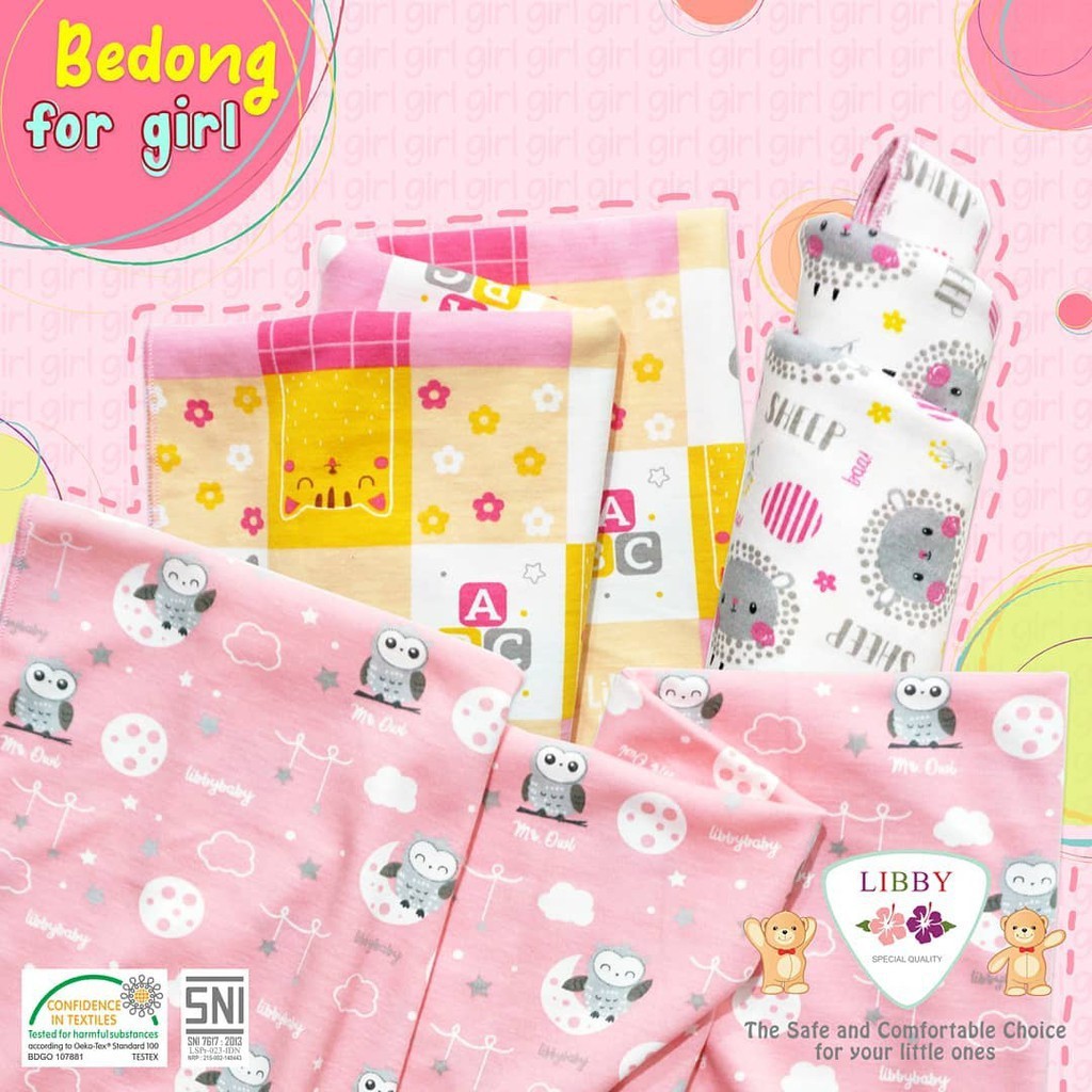 Libby Bedong Bayi Motif - Bedong Bayi Ukuran 90x110cm