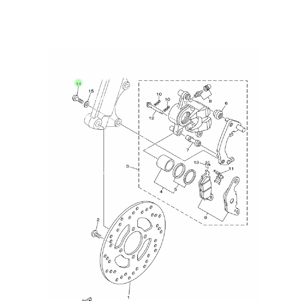 BAUT KALIPER CALIPER DEPAN MIO SMILE SOUL XEON KARBU JUPITER MX 135 LAMA NEW NJMX ORI 90149-10801