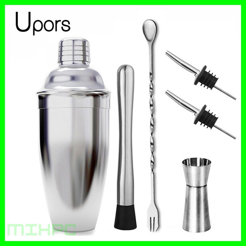 MPro Bartender Drink Bar Set Cocktail Shaker Stainless Steel 5 in 1 / 6 in 1 AY8837 OneTwoCups lengkap