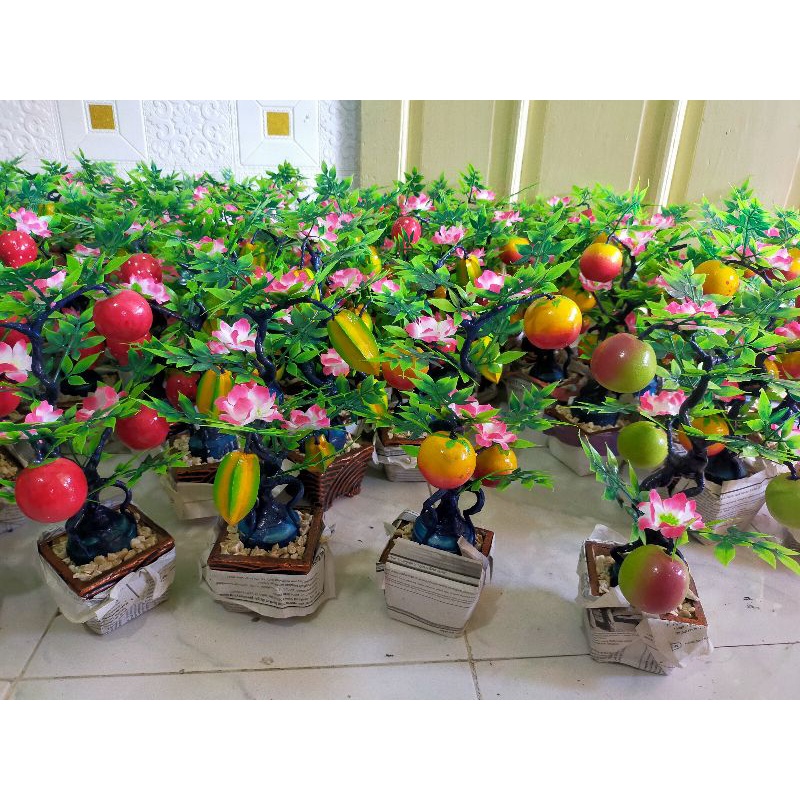 ( 1KG 3PCS ) BONSAI HIAS ARTIFICIAL SEGALA JENIS BUAH BUNGA BONSAI PLASTIK BUNGA HIAS RUANGAN