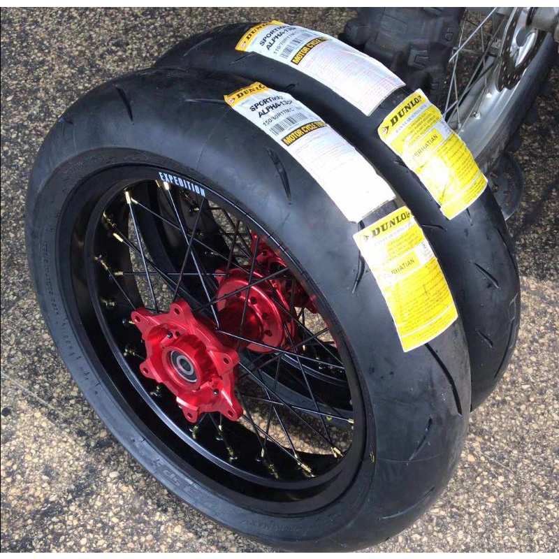 Paket ban set Supermoto CRF 150 Ban dunlop velg expedition