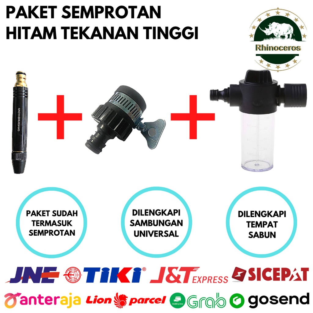 Paket Semprotan Tekanan Tinggi + Sambungan Universal dan Tempat Sabun