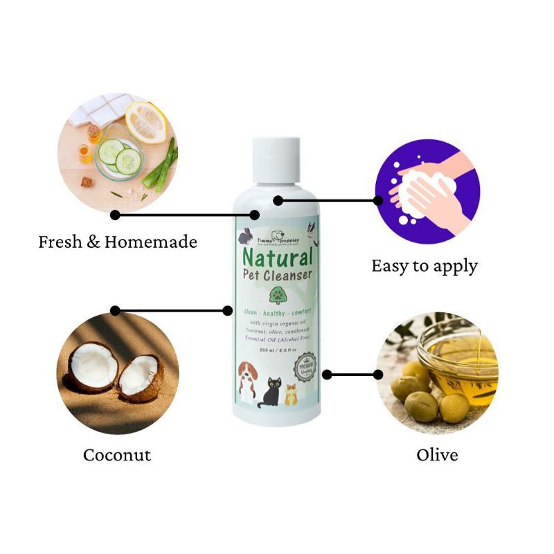 TimmyPoppies Timmy Poppies Natural Pet Cleanser Shampoo anjing shampo hewan binatang peliharaan
