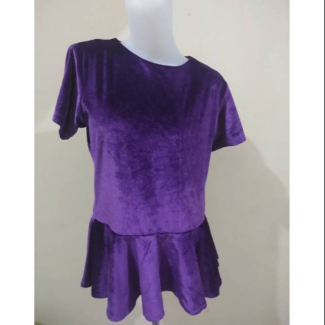 Preloved Atasan bludru ungu