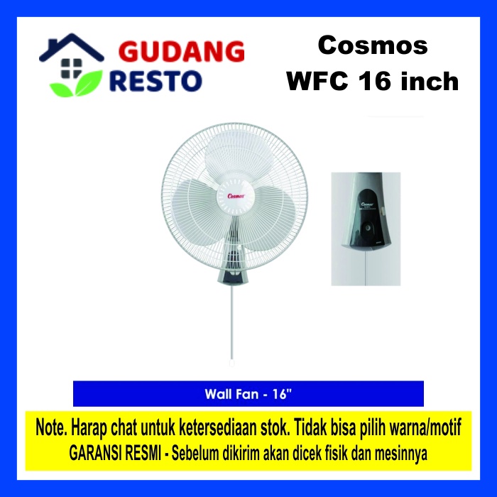 [COD] COSMOS 16 WFC / 16WFC WALL FAN / KIPAS ANGIN DINDING / GANTUNG TEMBOK GREY ABU-ABU TANPA REMOTE 16 inch