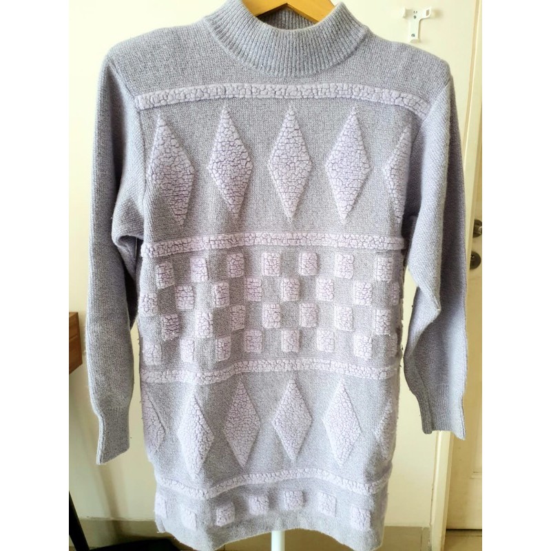 SWEATER RAJUT TEBAL LILAC