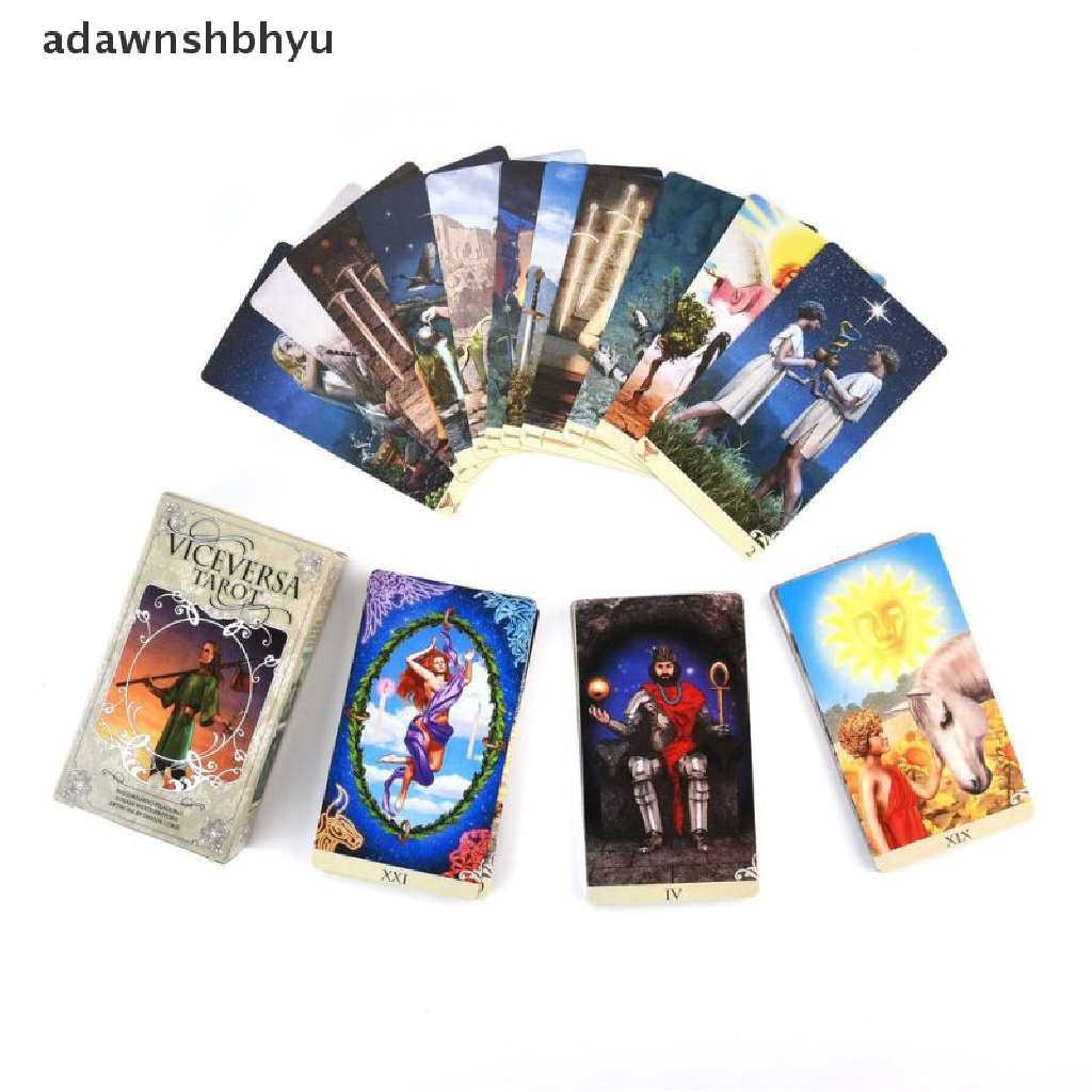 Adawnshbhyu 78pcs Vice Versa Tarot Kit Tarot Cards Oracle Deck Permainan Papan Pesta Keluarga