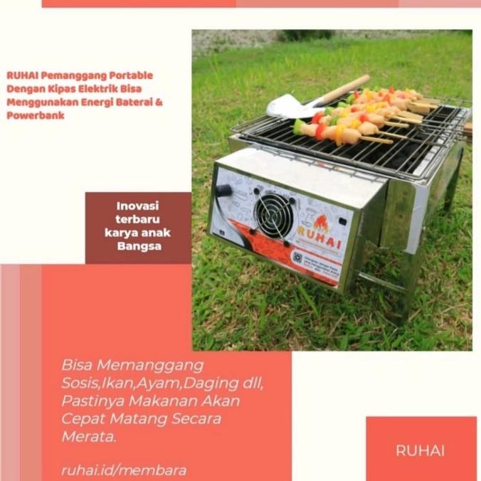 RUHAI Alat Panggang Sate/Ikan/BBQ Grill portable- BISA DILIPAT