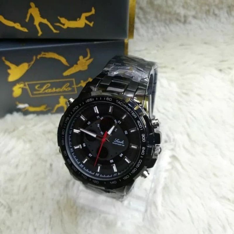 Jam tangan Lasebo rantai 863 dual time bisa dipake nyelam