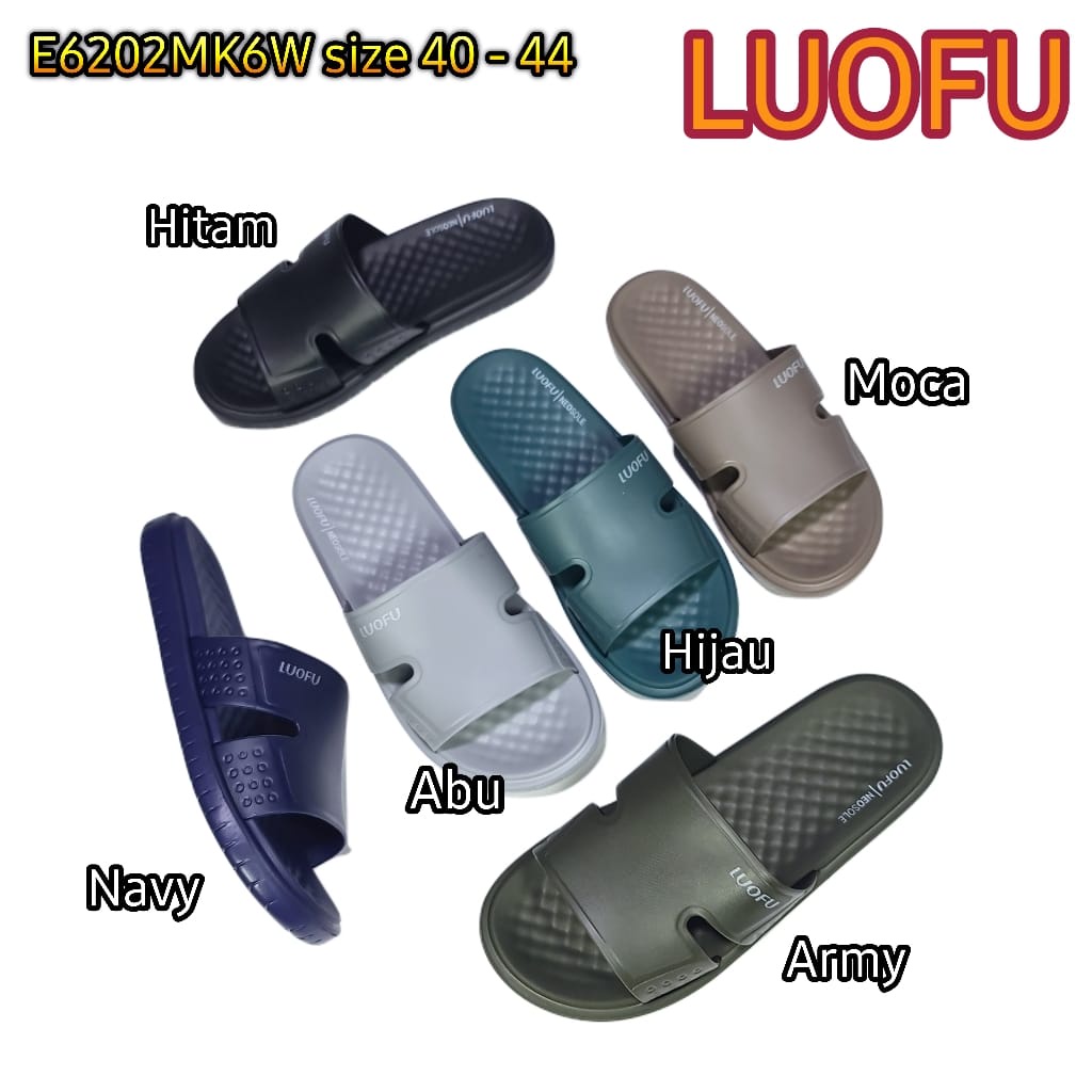 jelly sandal pria selop luofu sendal cowok karet import E6202MK6W