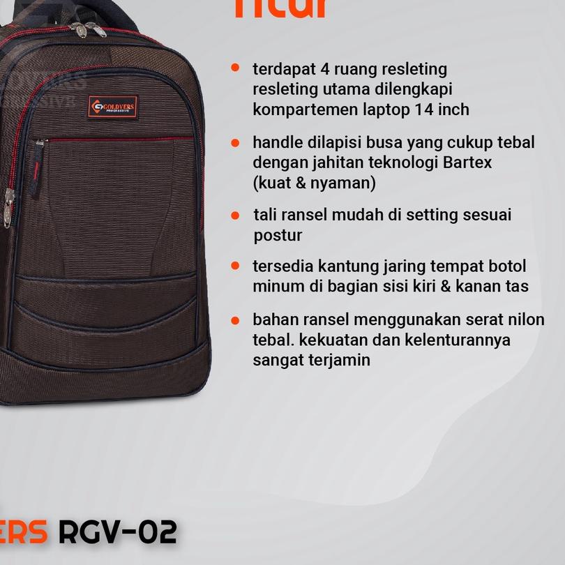 ♥ Goldvers Tas Ransel Pria POLO Tas Laptop Backpack Up To 14 inch Ori Import Free Raincover - Goldie