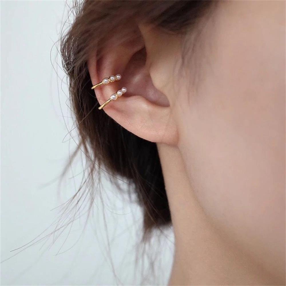 R-flower CZ Cuff Earrings Wanita Pria Pesta Klip Telinga Perhiasan Setengah Lingkaran Ear Cuff