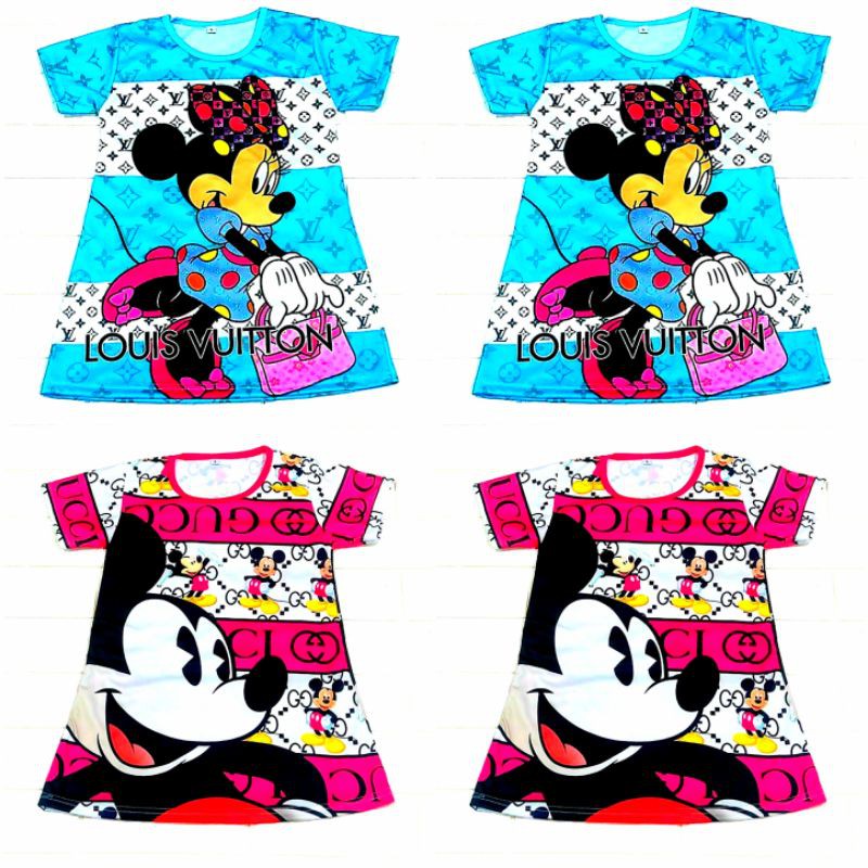 DRESS ANAK PEREMPUAN BERGAMBAR M.LV & GC