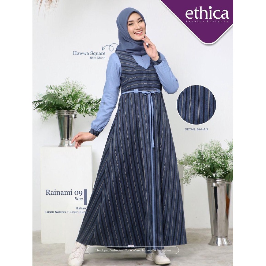 Ethica Gamis Remaja - Rainami Gamis Garis Motif Polos