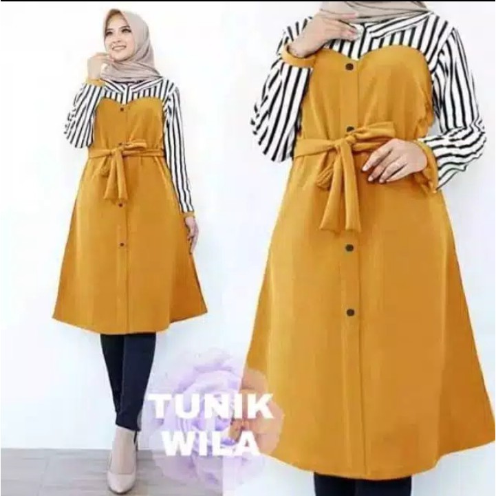 Wila Tunik Baju Atasan Muslim Wanita Terbaru Design Kekinian Harga Murah Kualitas Bagus