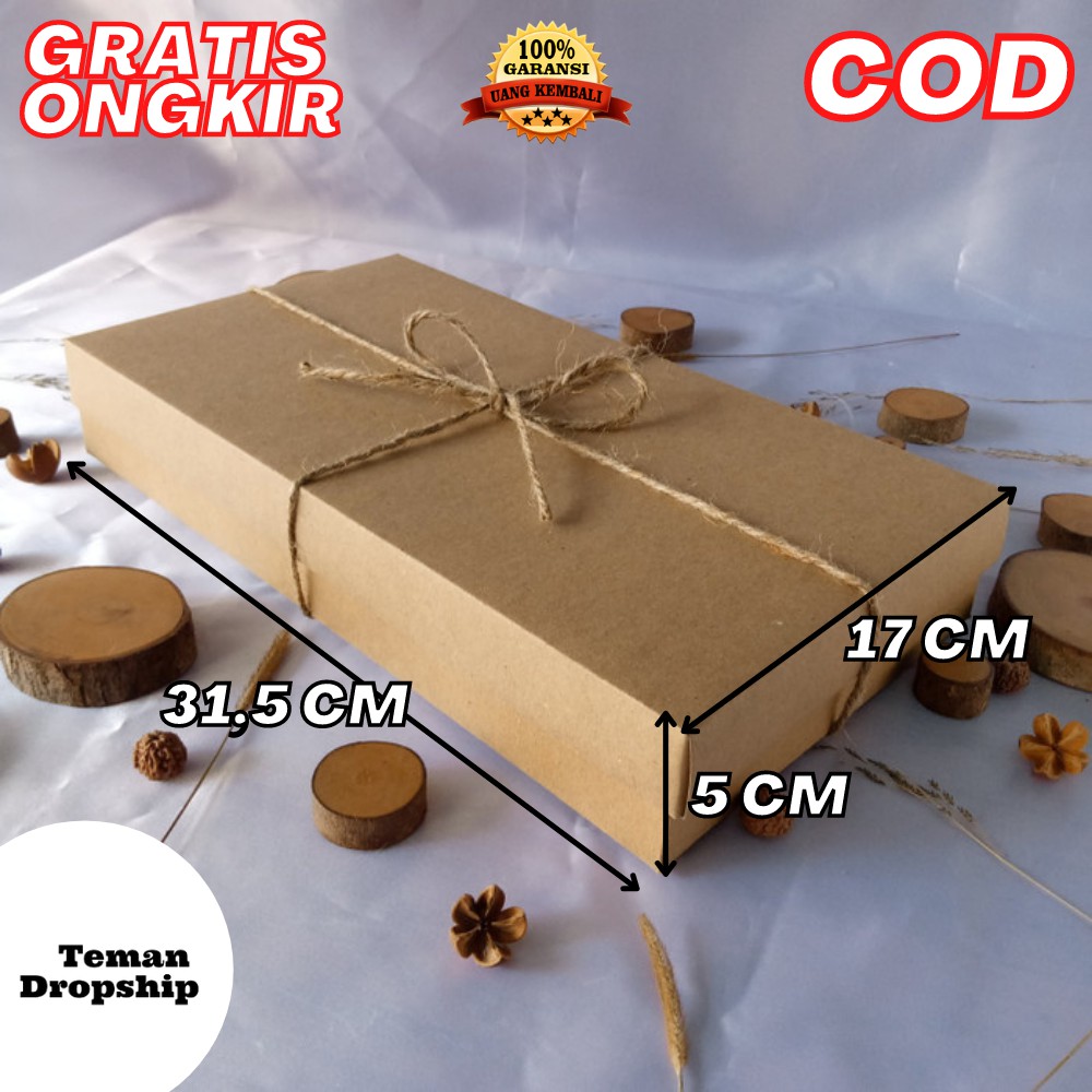 

KARDUS HAMPERS KOTAK KADO GIFT BOX KADO KOTAK HAMPERS LID BOX SIZE 31,5X17X5CM -TALI