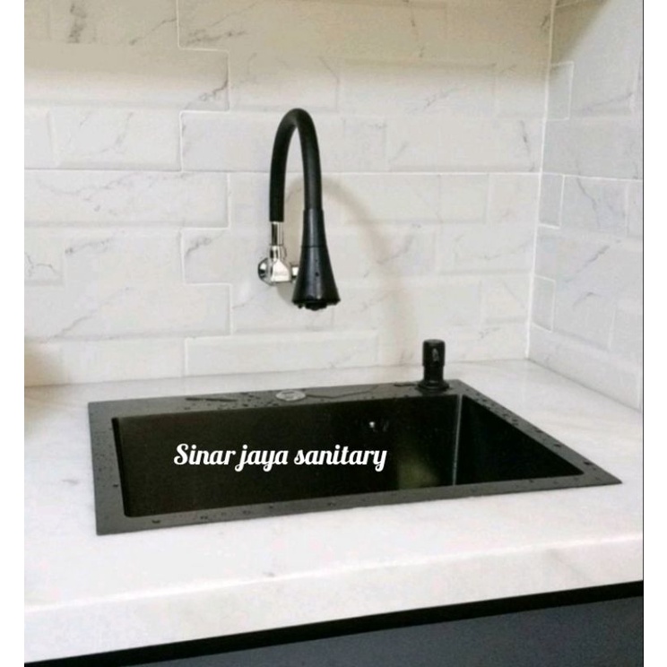 kitchen sink inobe 5243 hitam &quot; Free kran &quot; / Bak cuci piring model inobe 5243 hitam