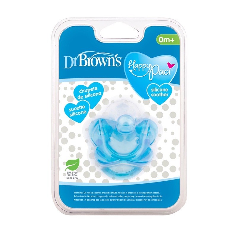 Dr Brown Silicone Pacifier Happy Paci 0M+ - Dr Brown Empeng Bayi 0M+ Gigitan Bayi Teether Newborn Growth Spurth