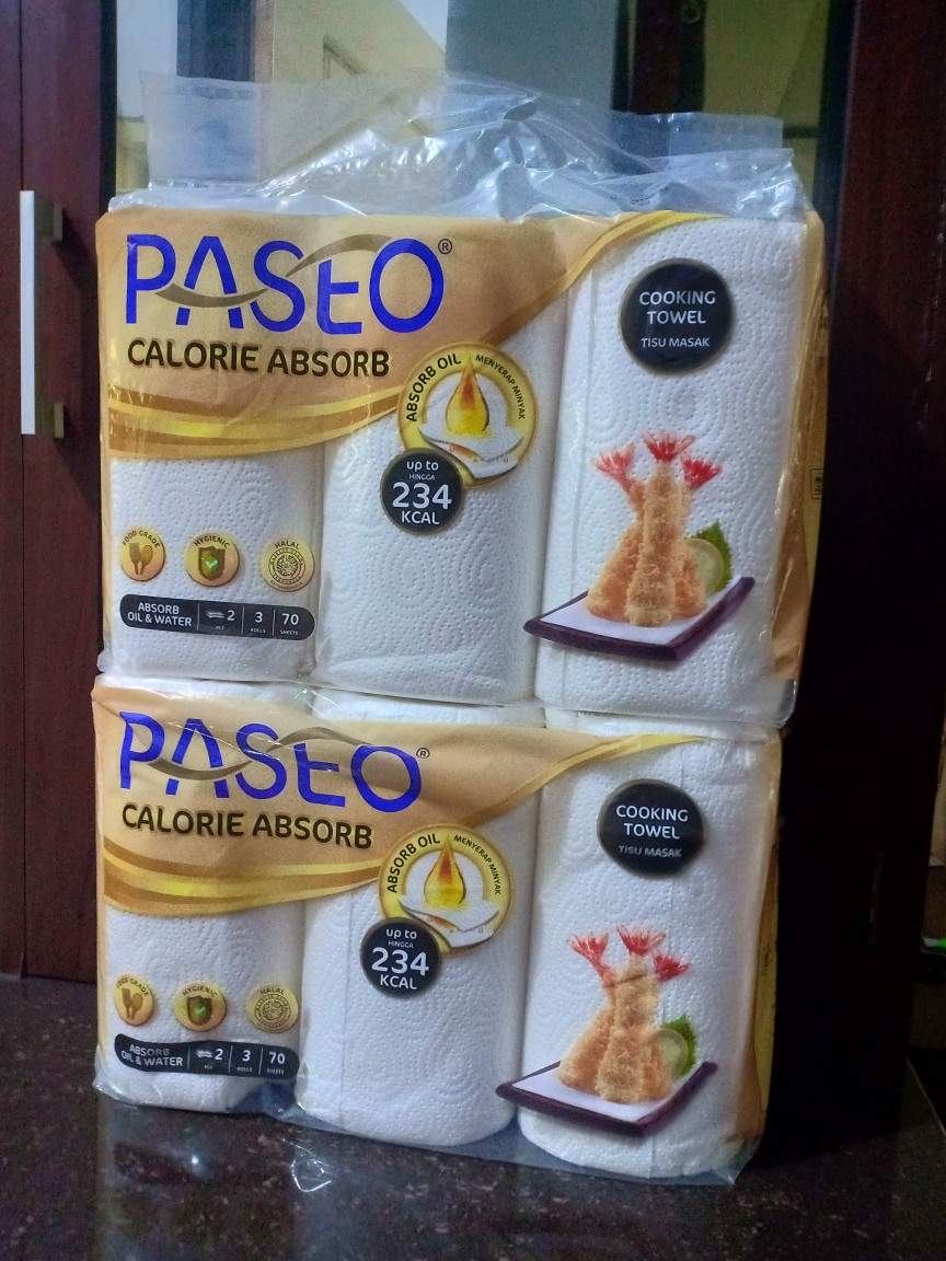 Tisu Dapur Paseo 3 Roll Calorie Absorb 70 Sheet Tissue (no.136)