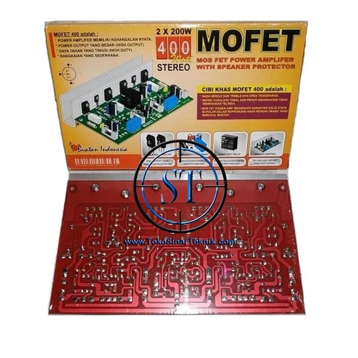 Kit PA. Mosfet 2x200W Bell Power Ampli Mofet 400W Stereo Transistor Toshiba Set Plus Heatsink Pendingin