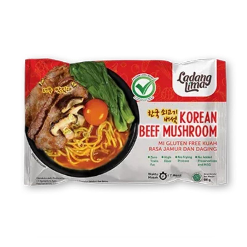

Mie korea Gluten Free Ladang Lima Halal Spicy Beef Mushroom Korean Noodle