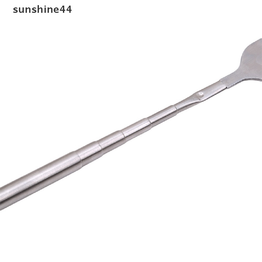 Sunshine Garpu Buah / Dessert Teleskopik Bahan Stainless Steel Warna Silver