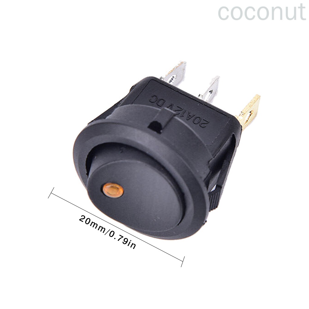 (Coco) 4pcs / Tas Saklar Rocker Switch On / Off 12v Bentuk Bulat 2 Pin Dengan Lampu Led Untuk Mobil / Perahu