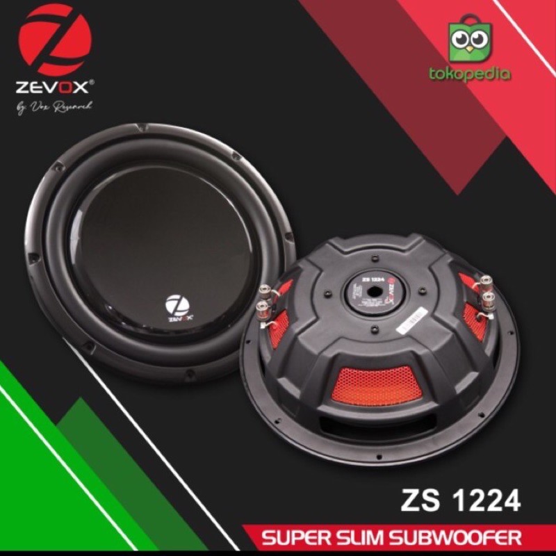 Subwoofer Pasif Zevox ZS 1224 Super Slim 12 inch Double Koil by Vox