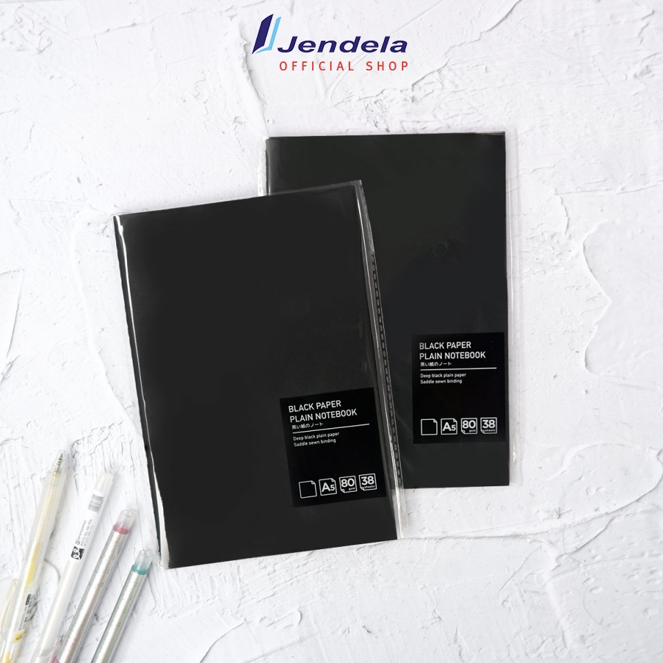 

Notebook Black Paper Plain PANMOMO Pocket Notes A5 B5 Panmomo Gelpen White Buku Catatan Hitam ATK