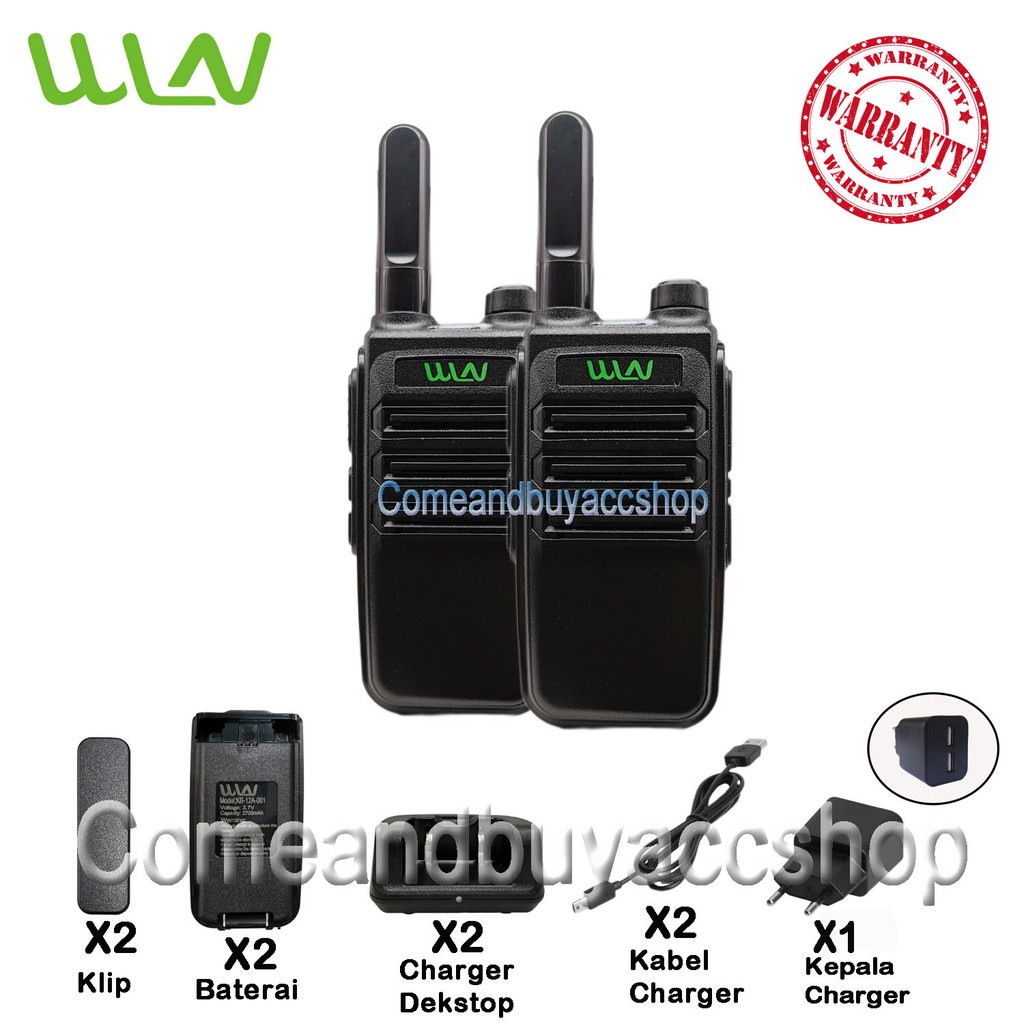 Walkie Talkie WLN Two-Way Radio KD-C32(Isi 2Pcs) Hitam Baterai 3600mAh