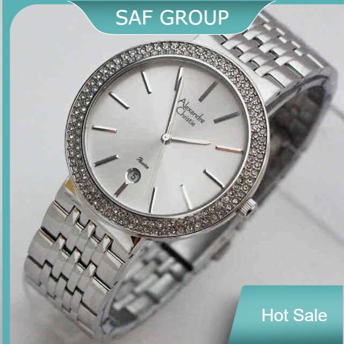 JAM TANGAN WANITA ALEXANDRE CHRISTIE AC 2405 / AC2405 SILVER WHITE ORIGINAL by plp