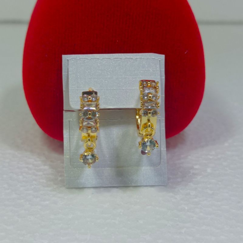 anting jepit dewasa, perhiasan xuping mewah