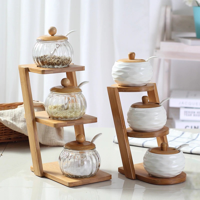 BEST SELLER Lapisan Bambu Rak Kaca Keramik Tin Kotak BEST SELLER Lapisan Bambu Rak Kaca Keramik Tin Kotak