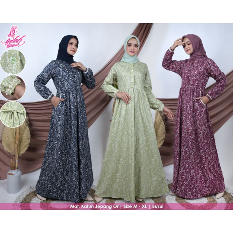 indah collection katun jepang gamis murah