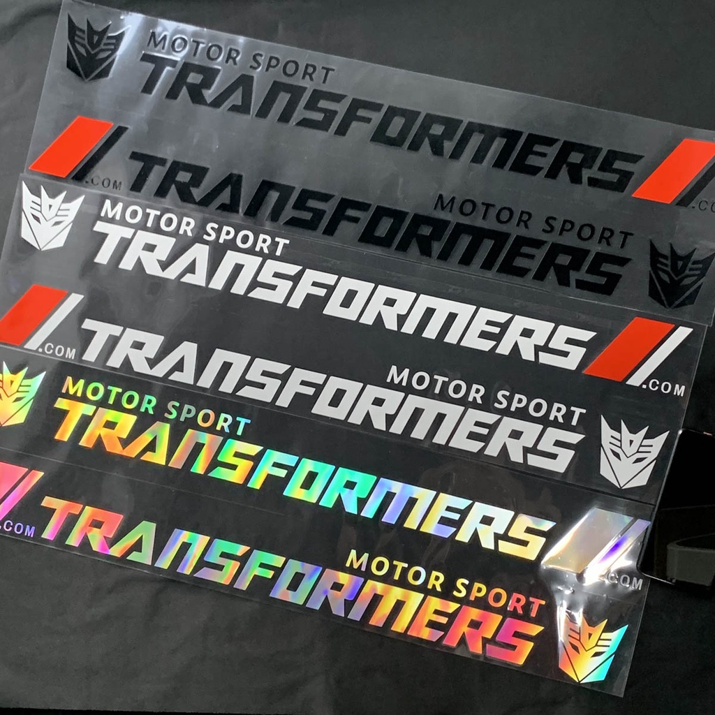 2pcs Stiker Laser Motif Transformers Untuk Dekorasi Pintu Samping Kiri / Kanan Mobil