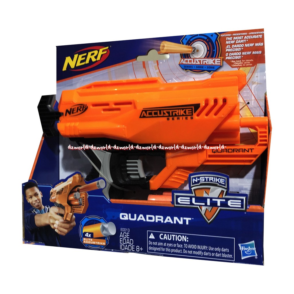 Nerf Quadrant Accustrike Pistol Mainan Warna Orange Nerp