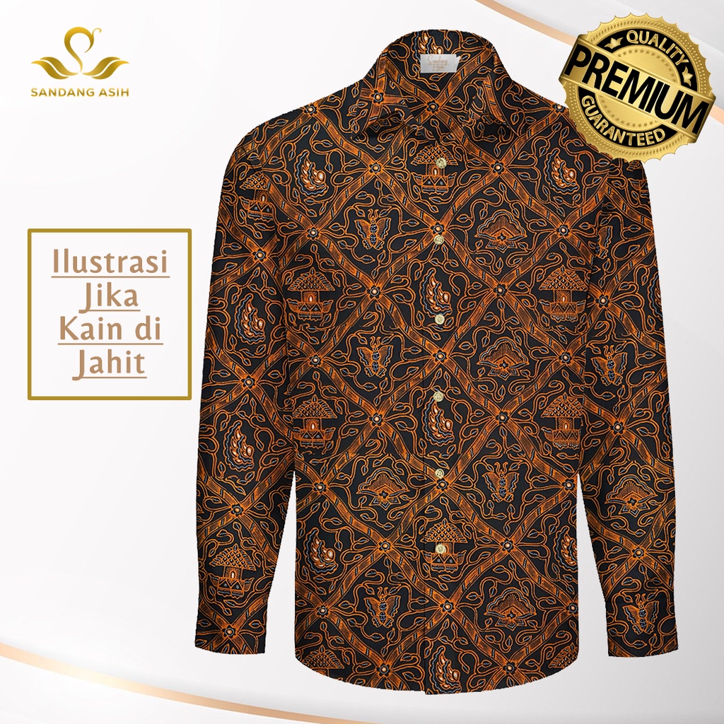 Jasa Jahit Kemeja Batik Pria Lengan Panjang Menggunakan Furing Asahi  yang Premium Nyaman  dan Lembut (Hanya Jasa Jahit Saja, TIDAK TERMASUK KAIN BATIK))