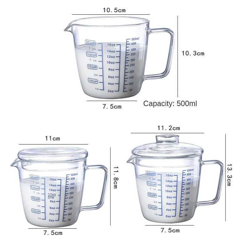 Gelas Teko Susu Kopi Teh Milk Jug Glass Pitcher 250ml Cangkir Air Minum Tahan Dingin Panas Glas Mug Kaca Berkualitas