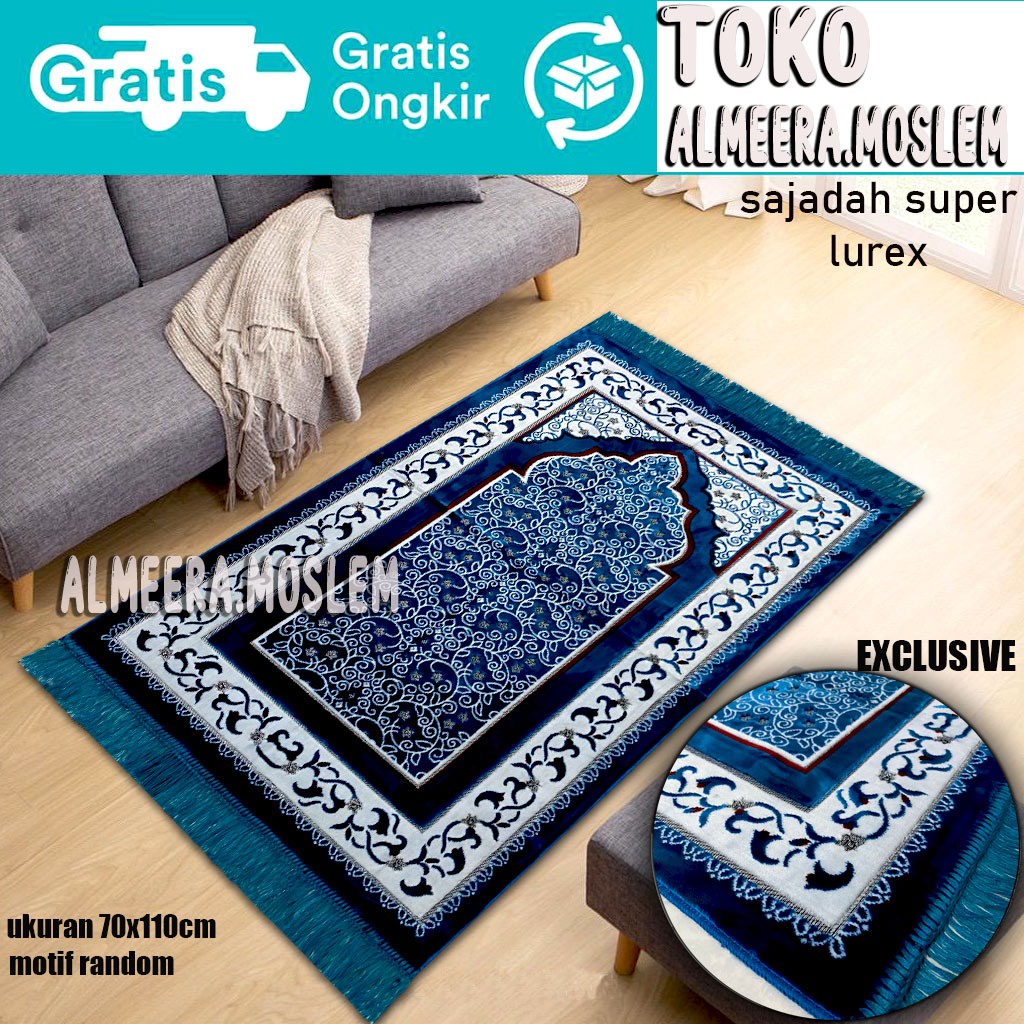 Sajadah Turki Dewasa Exclusive /ukuran 70cm x 110cm/Sajadah Tebal Sajadah Halus Sajadah Lembut Original/Perlengkapan Shalat/Pakaian Muslim/Sejadah Turki Dewasa/ Sajadah Impor Turki/Almeera Moslem