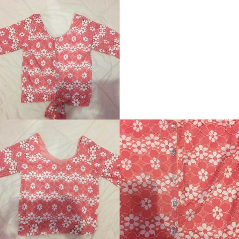 (Preloved) Flower Square Top