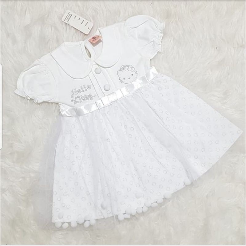 Baju Dress Anak Bayi Perempuan Aqiqah Hellokitty Tutu-1