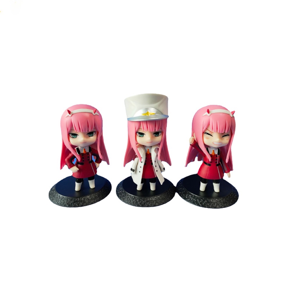 3pcs Action Figure Anime Darling In The FRANXX Bahan PVC Zero Two 02 Ukuran 10CM Untuk Koleksi