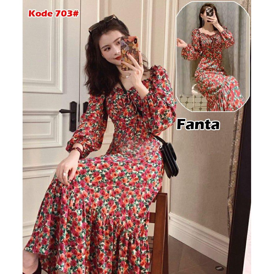 703# dress tunik flowy / dress casual fashion wanita