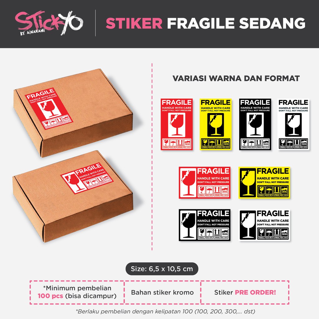 

Stickyo [Stiker Label Fragile Kemasan atau Paket Sedang]